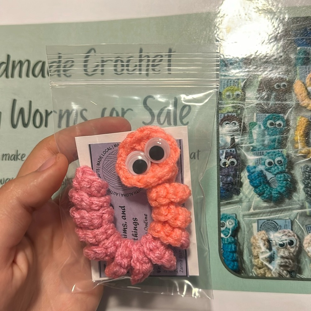Handmade Crochet Worry Worm